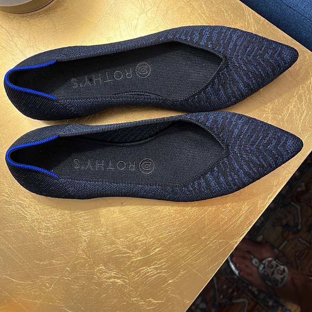 Rothy’s Midnight Metallic Pointed Toe Shoes